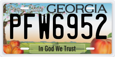 GA license plate PFW6952