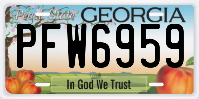 GA license plate PFW6959