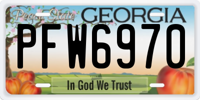 GA license plate PFW6970
