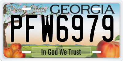 GA license plate PFW6979