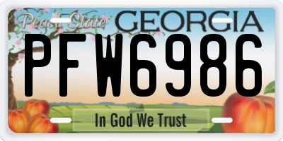 GA license plate PFW6986
