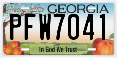 GA license plate PFW7041