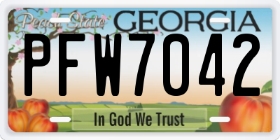 GA license plate PFW7042