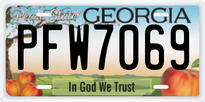 GA license plate PFW7069