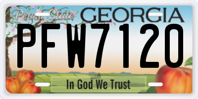 GA license plate PFW7120