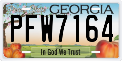 GA license plate PFW7164