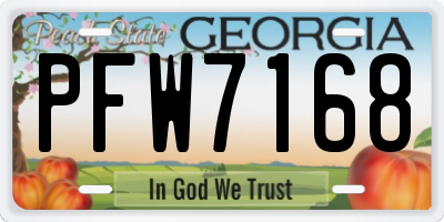 GA license plate PFW7168