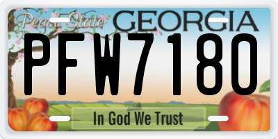 GA license plate PFW7180