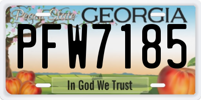 GA license plate PFW7185