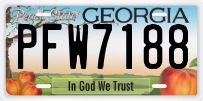 GA license plate PFW7188