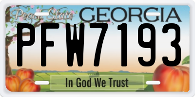 GA license plate PFW7193