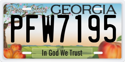 GA license plate PFW7195