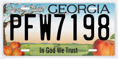 GA license plate PFW7198