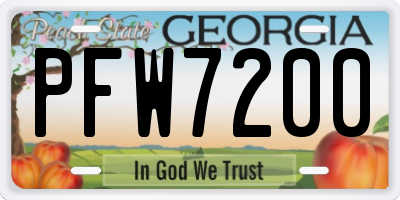 GA license plate PFW7200