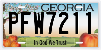 GA license plate PFW7211