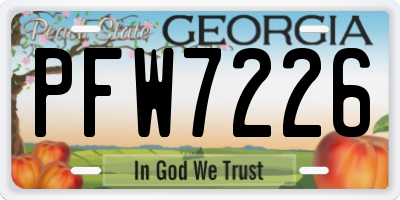 GA license plate PFW7226