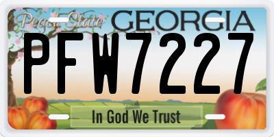 GA license plate PFW7227