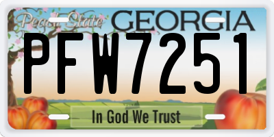 GA license plate PFW7251