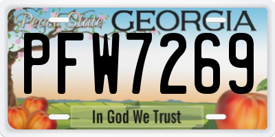 GA license plate PFW7269