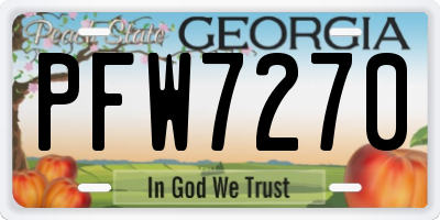 GA license plate PFW7270