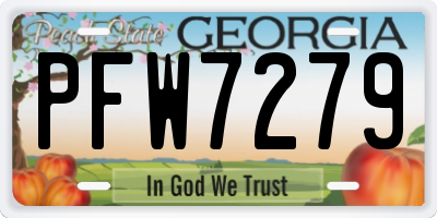 GA license plate PFW7279