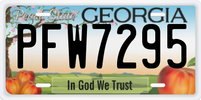 GA license plate PFW7295