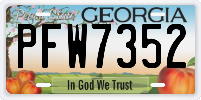 GA license plate PFW7352