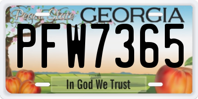 GA license plate PFW7365