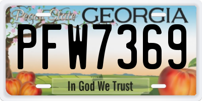 GA license plate PFW7369