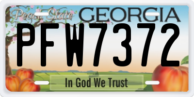 GA license plate PFW7372