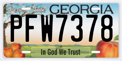 GA license plate PFW7378