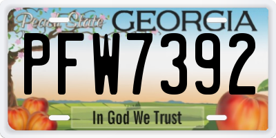 GA license plate PFW7392
