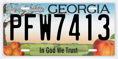 GA license plate PFW7413
