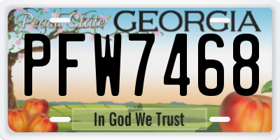 GA license plate PFW7468