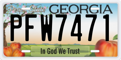 GA license plate PFW7471