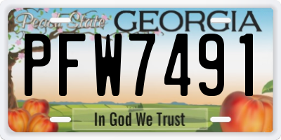 GA license plate PFW7491