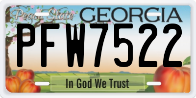 GA license plate PFW7522