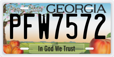 GA license plate PFW7572