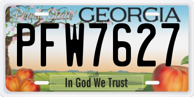 GA license plate PFW7627
