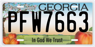 GA license plate PFW7663