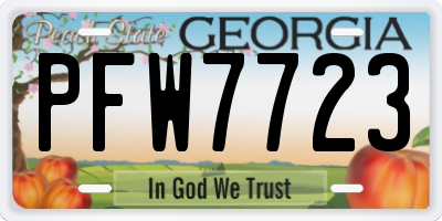 GA license plate PFW7723