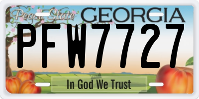 GA license plate PFW7727