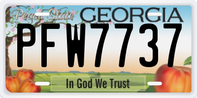 GA license plate PFW7737