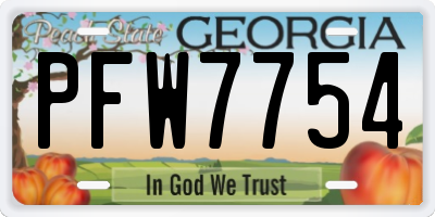 GA license plate PFW7754