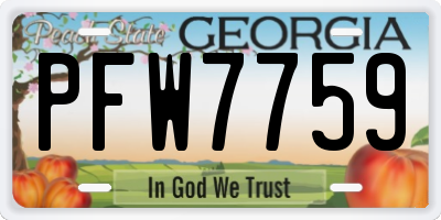 GA license plate PFW7759