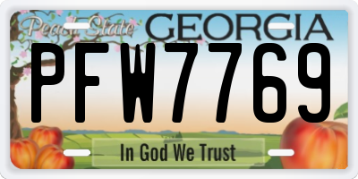 GA license plate PFW7769