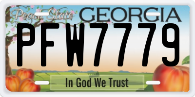 GA license plate PFW7779