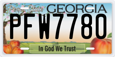 GA license plate PFW7780