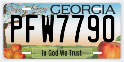 GA license plate PFW7790