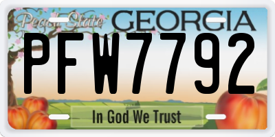 GA license plate PFW7792